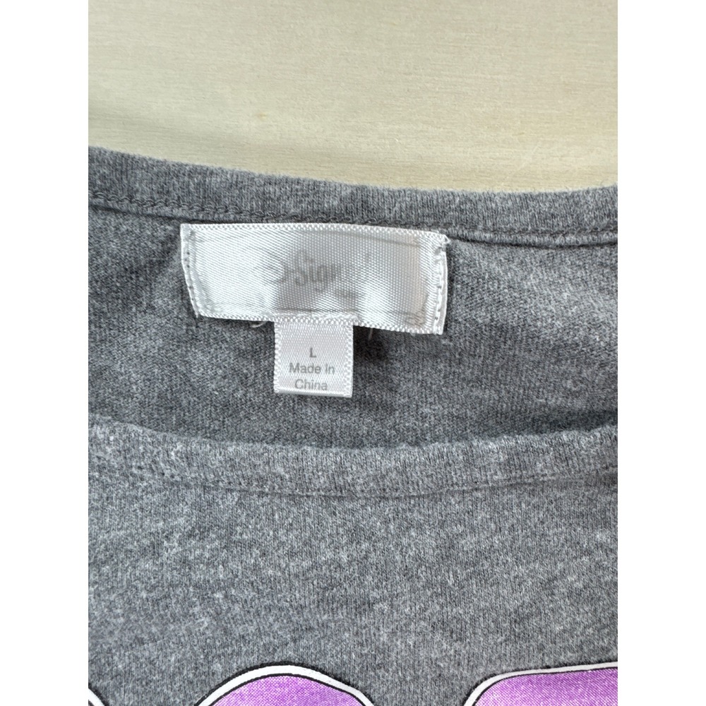 Disney Descendants Mal Rock That Crown Gray Long Sleeve Lace Up Top Girls Large - Picture 2 of 4